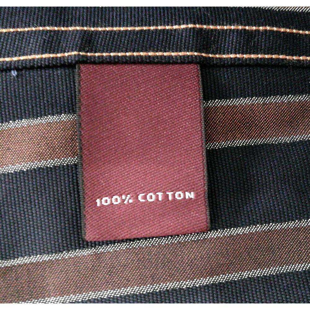 NWT Murano by Raffi Cotton Long Sleeve Black Striped Button Up Shirt-Men's XL - Picture 8 of 9
